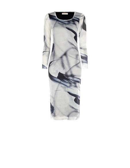 Vestido midi tubinho em malha brilhante Rinascimento