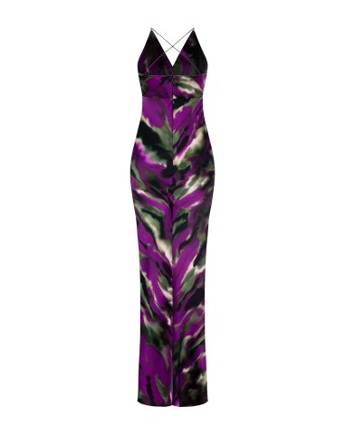 Vestido longo estilo camisola em cetim Rinascimento