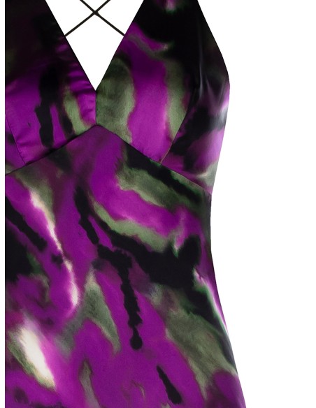 Vestido Longo Tipo Camisola em Cetim Rinascimento