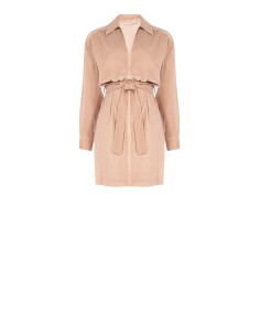 Vestido curto em veludo cotelê com decote em V e bolsos Rinascimento