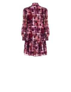 Vestido curto em georgette com botões pequenos e laço Rinascimento 2