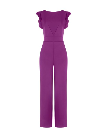 Macacão Palazzo Inteiro em Tecido Fluido com Bolsos Rinascimento