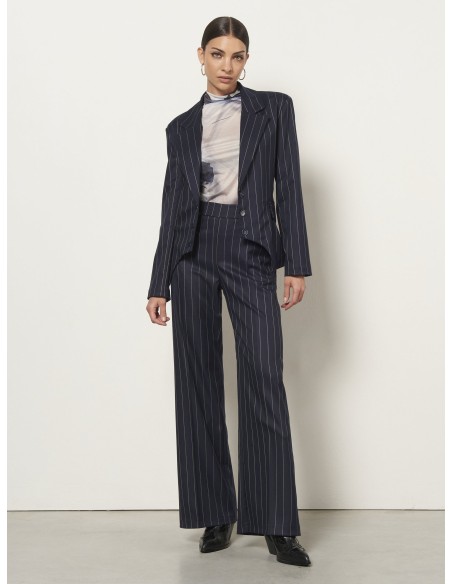 Top de gola alta em malha brilhante semitransparente Rinascimento