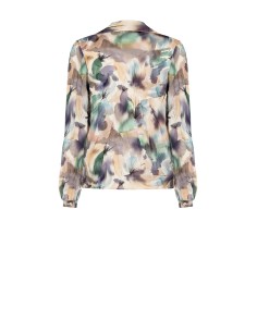 Camisa sem botões com decote em argola em cetim com efeito amassado Rinascimento 2