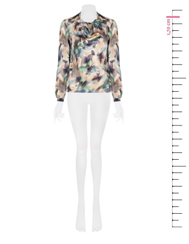 Camisa Sem Botões Com Decote Em Argola Em Raso Efeito Amassado Rinascimento