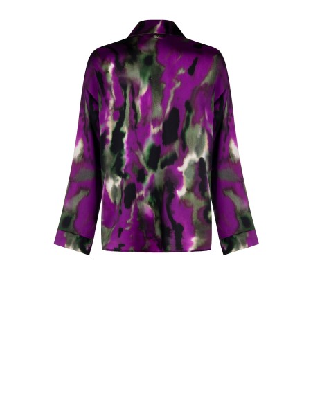 Camisa Ampla E Assimétrica Em Cetim Rinascimento