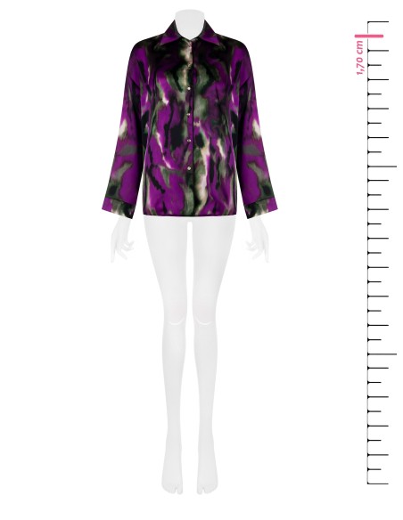 Camisa ampla e assimétrica em cetim Rinascimento