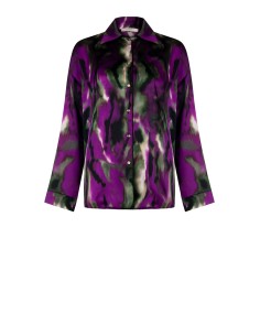 Camisa Ampla E Assimétrica Em Cetim Rinascimento