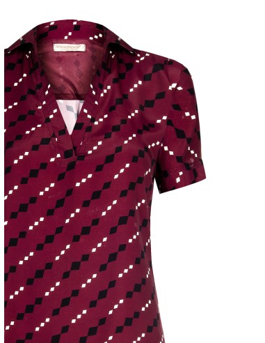 Blusa Assimétrica em Viscose com Decote em V Rinascimento