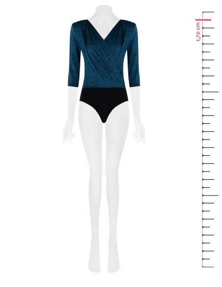 Body em lurex com decote cruzado drapeado e alças Rinascimento