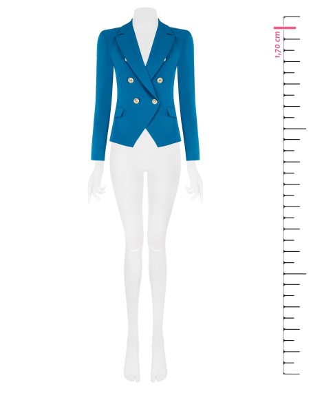 Blazer entalhado de abotoamento duplo em tecido técnico Rinascimento