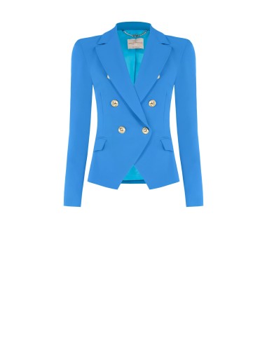 Blazer acinturado de abotoamento duplo em tecido técnico Rinascimento