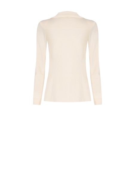 Casaco blazer de duplo abotoamento em scuba crepe Rinascimento