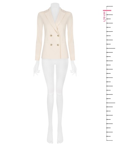 Blazer de duplo peito em scuba crepe Rinascimento