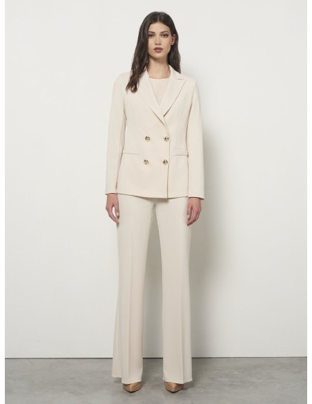 Blazer de duplo peito em scuba crepe Rinascimento