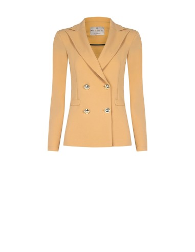 Blazer com duplo abotoamento em scuba crepe Rinascimento