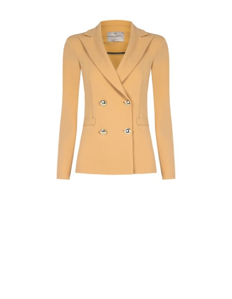 Blazer com duplo abotoamento em scuba crepe Rinascimento