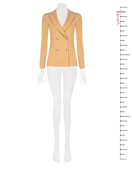 Blazer de duplo peito em scuba crepe Rinascimento