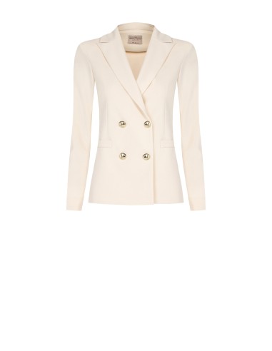Blazer de duplo peito em scuba crepe Rinascimento