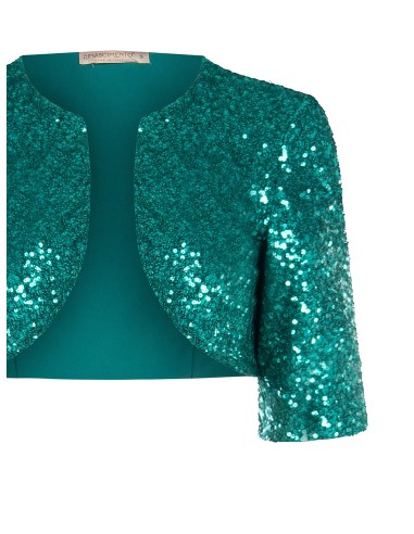 Bolero aberto revestido de lantejoulas Rinascimento