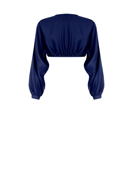 Bolero em cetim com maxi mangas em sino Rinascimento