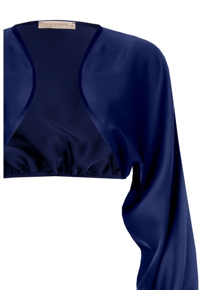 Bolero Em Cetim Com Maxi Mangas Em Sino Rinascimento