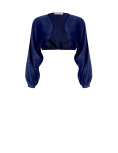 Bolero Em Cetim Com Maxi Mangas Em Sino Rinascimento