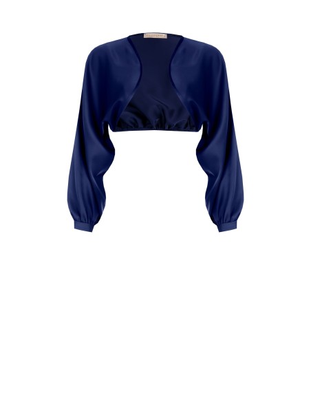 Bolero Em Cetim Com Maxi Mangas Em Sino Rinascimento