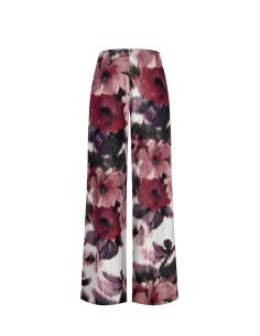 Calças palazzo em cetim com fecho nas costas Rinascimento 2