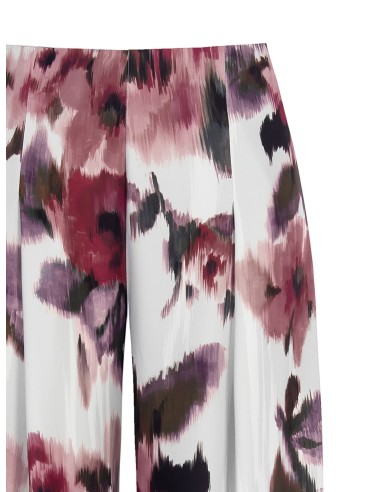 Calças Palazzo em Cetim com Fecho nas Costas Rinascimento