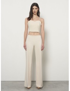 Calças Palazzo em Tecido Técnico com Fecho Lateral Rinascimento