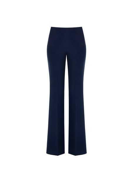 Calças palazzo em crepe com fecho de correr na lateral Rinascimento