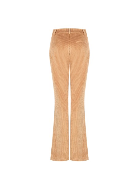 Calças flare em veludo cotelê com bolsos frontais Rinascimento