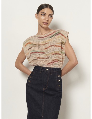 Saia midi tubinho em ganga elástica com fenda frontal Rinascimento