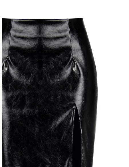 Longuete em pele sintética envernizada com fenda profunda Rinascimento