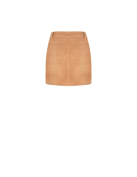 Minissaia Em Veludo Cotelê Com Bolsos Frontais Rinascimento