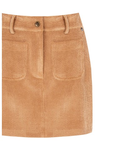 Minissaia Em Veludo Cotelê Com Bolsos Frontais Rinascimento