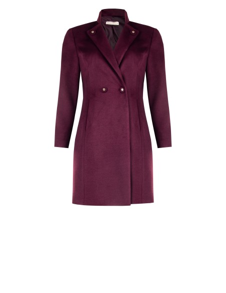 Casaco Curvy Médio em Veludo com Botões com Logótipo Tom Sobre Tom Rinascimento Curvy