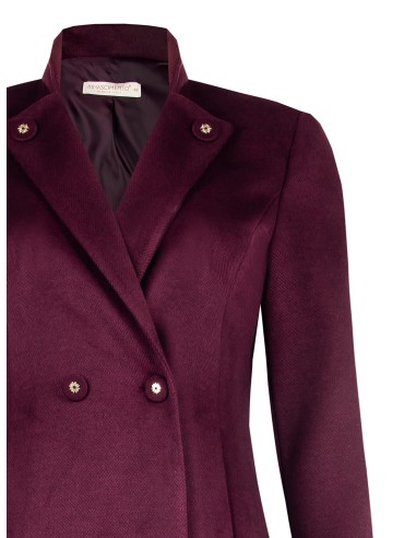 Casaco Curvy Médio em Veludo com Botões com Logótipo tom sobre tom Rinascimento Curvy