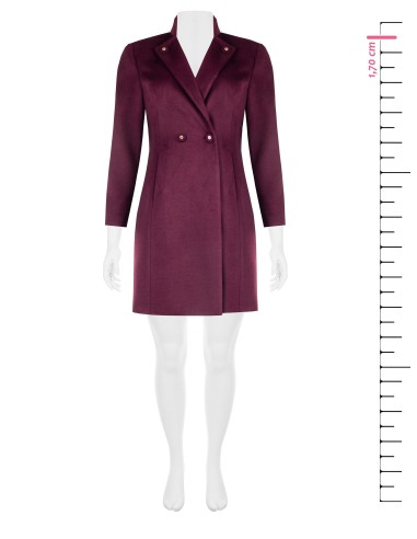 Casaco Curvy Médio Em Veludo Com Botões Com Logótipo Tom Sobre Tom Rinascimento Curvy