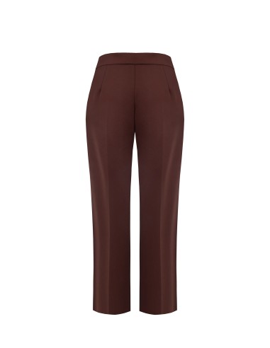 Calças Palazzo Curvy em scuba crepe com fecho lateral Rinascimento Curvy