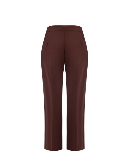 Calças Palazzo Curvy em scuba crepe com fecho lateral Rinascimento Curvy