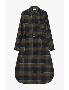 Vestido Midi Xadrez Com Cinto E Gola Clássica Dixie