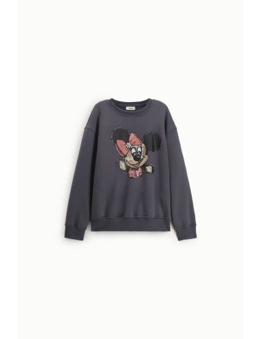 Sweatshirt com gola redonda, estampa de personagem e detalhes canelados Dixie