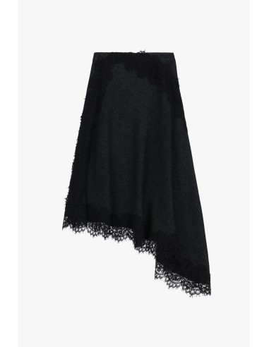 Saia Assimétrica Com Borda Em Renda Dixie