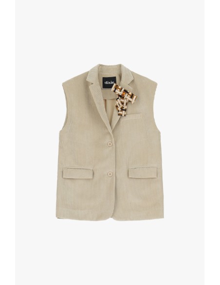 Colete em veludo cotelê com bolsos Dixie