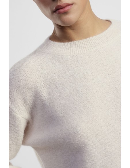 Camisola de gola redonda com mangas compridas e decote nas costas Dixie