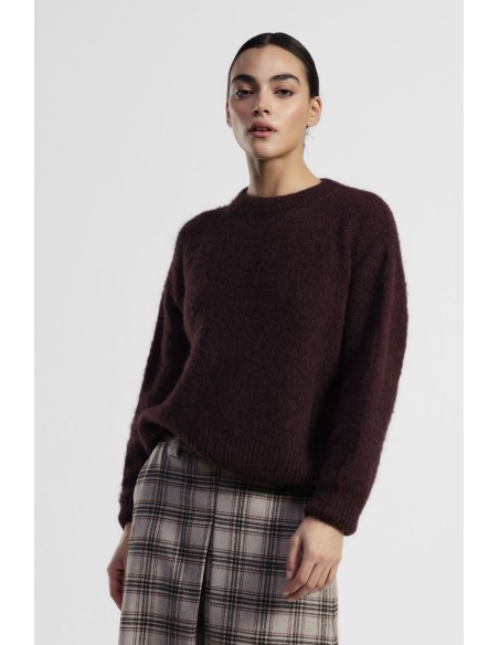 Camisola de Gola Redonda de Mangas Compridas com Caimento Solto Dixie