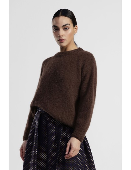 Camisola de Gola Redonda, Mangas Compridas e Ajuste Suave Dixie