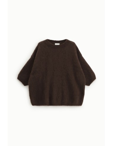 Camisola Oversize Mangas Três-Quartos Decote Redondo Dixie